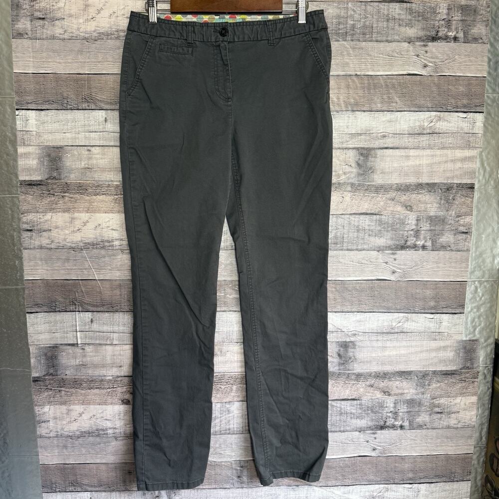Boden Chino Pants Size 12R Gray Straight Leg Cotton Stretch Casual Workwear